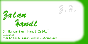 zalan handl business card